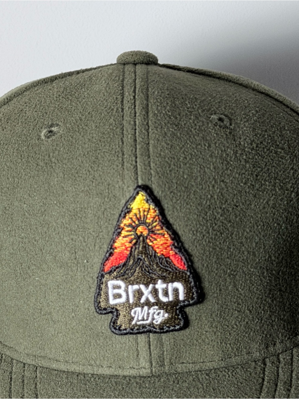 Brixton Olive Green Patch Cap with Sunset Embroidered Logo Never Worn - Picture 2 of 9